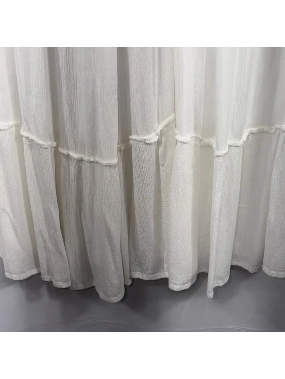 Gypsie Blu White Tiered Boho Maxi Skirt Size M